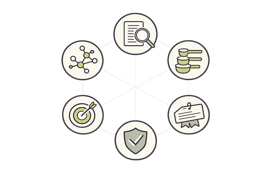 Six-part supplement evaluation framework