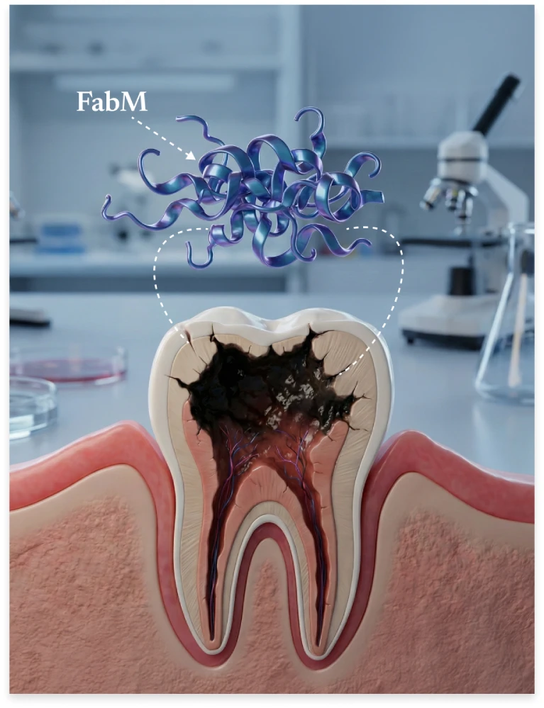 DentaBiome product graphic describing its oral postbiotic concept