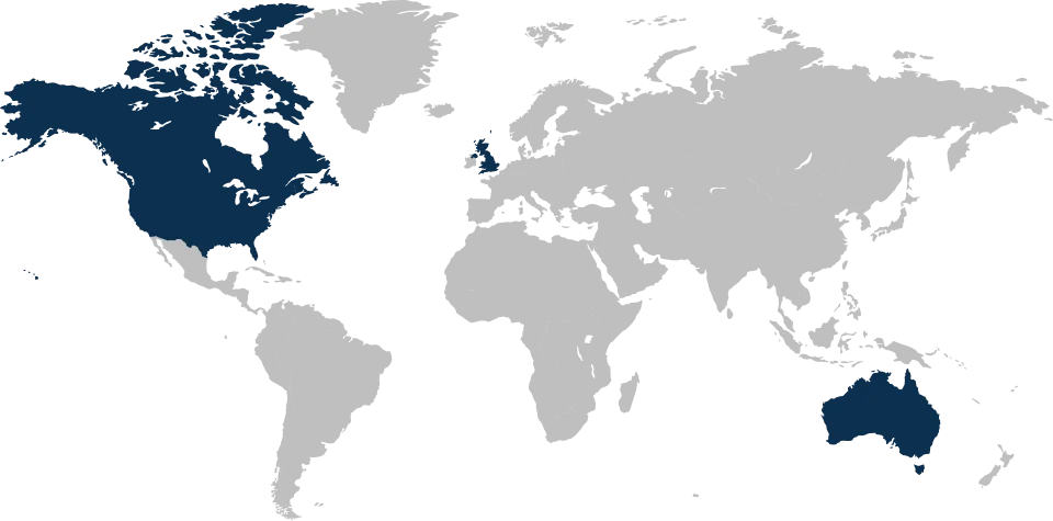 World map used for global shipping context