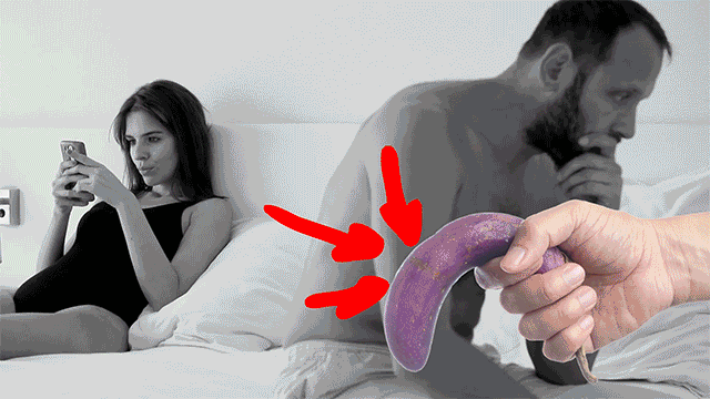 Animated illustration representing erection difficulty and relationship concern