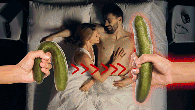 Animated symbolic illustration representing male performance comparison