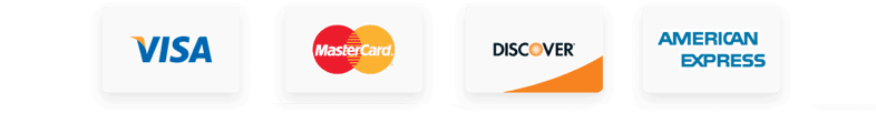 Accepted payment cards shown on the supplied sales page