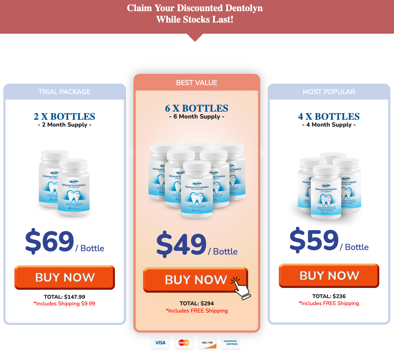 Dentolyn 2, 4 and 6 bottle offer options
