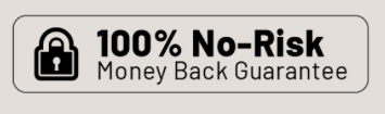 Money back guarantee graphic shown in seller package creative
