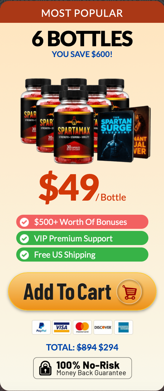 Seller-supplied six bottle Spartamax package